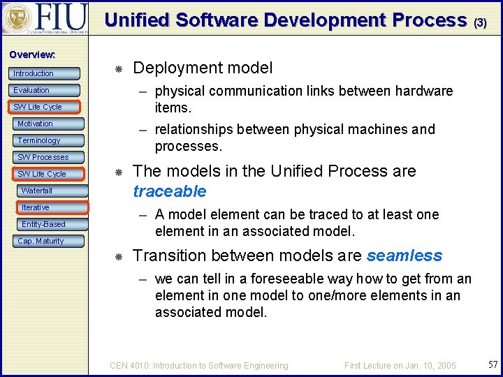 Unified Software Development Process (3) Overview: Introduction – physical communication links between hardware items.