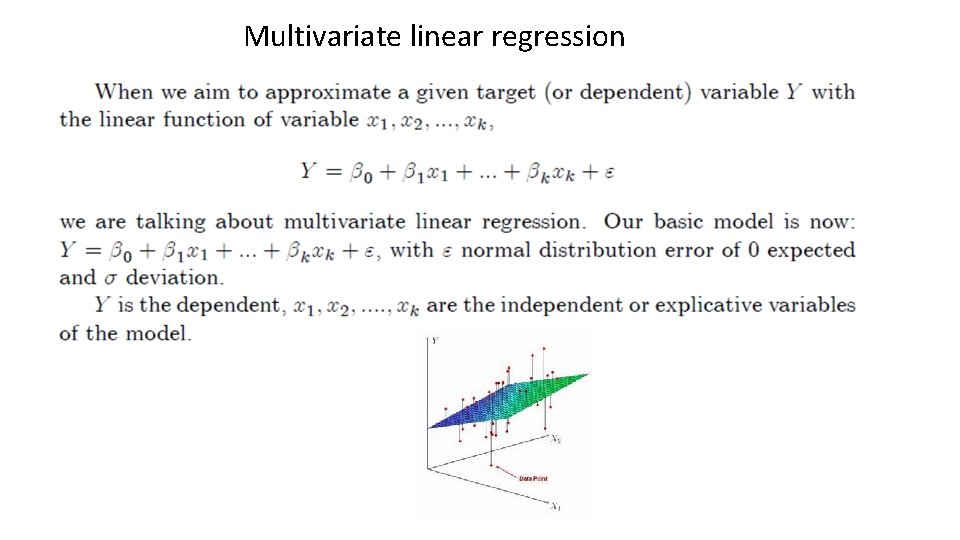 Multivariate linear regression 