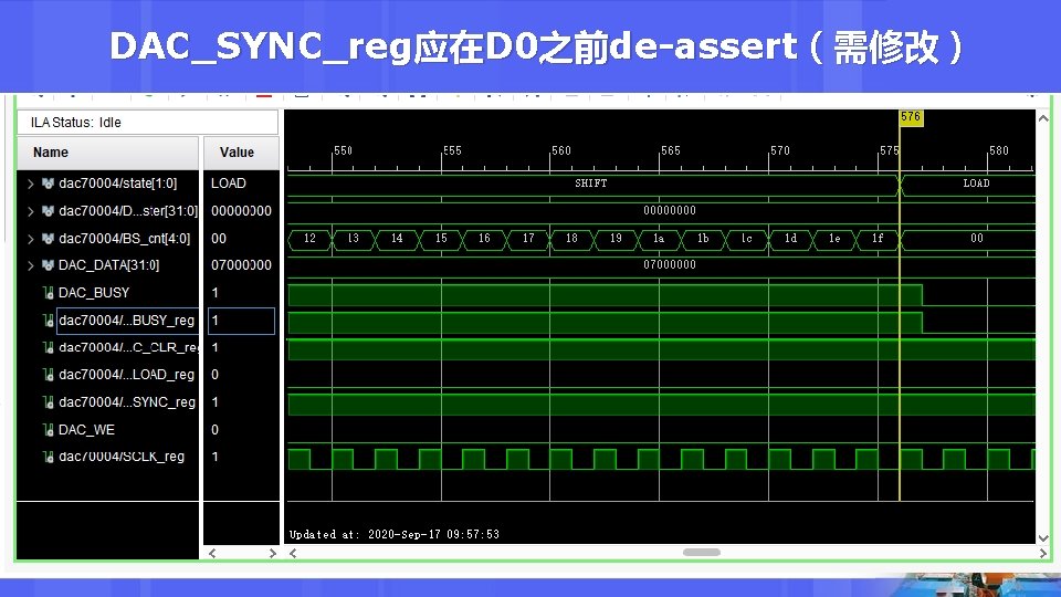 DAC_SYNC_reg应在D 0之前de-assert（需修改） 