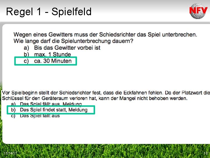 Regel 1 - Spielfeld 11/14/17 10 