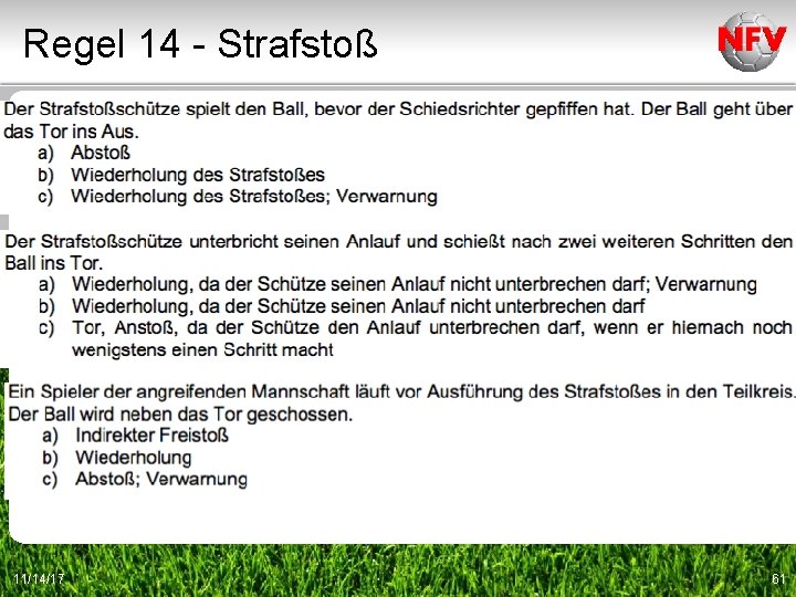 Regel 14 - Strafstoß 11/14/17 61 