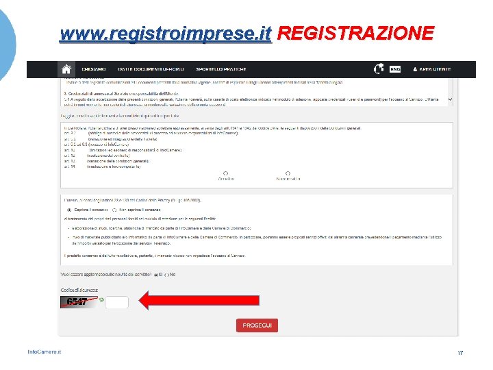www. registroimprese. it REGISTRAZIONE 17 