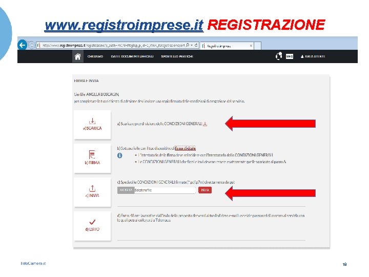 www. registroimprese. it REGISTRAZIONE 18 