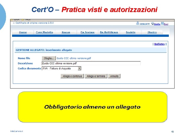 Cert’O – Pratica visti e autorizzazioni 52 