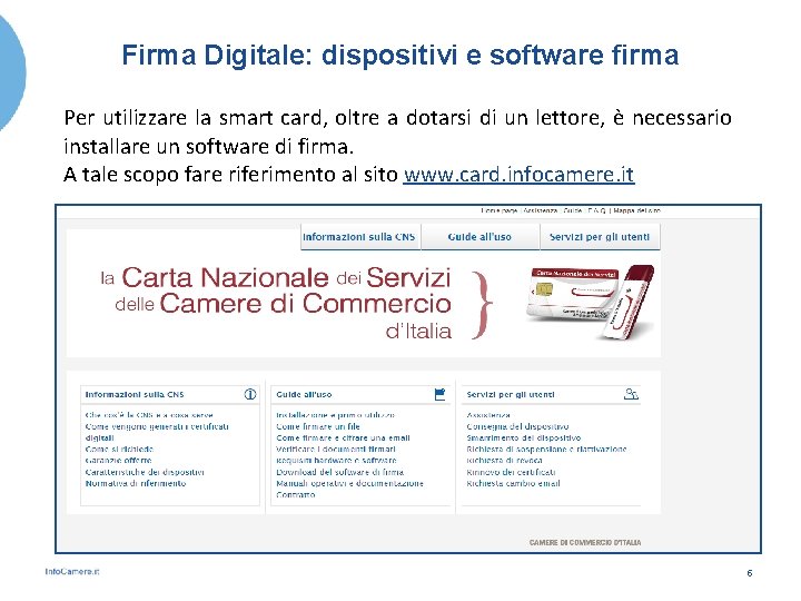 Firma Digitale: dispositivi e software firma Per utilizzare la smart card, oltre a dotarsi