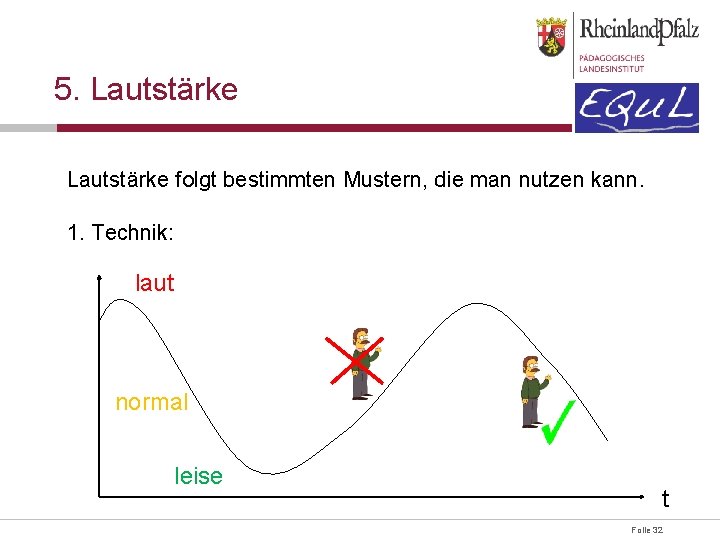 5. Lautstärke folgt bestimmten Mustern, die man nutzen kann. 1. Technik: laut normal leise