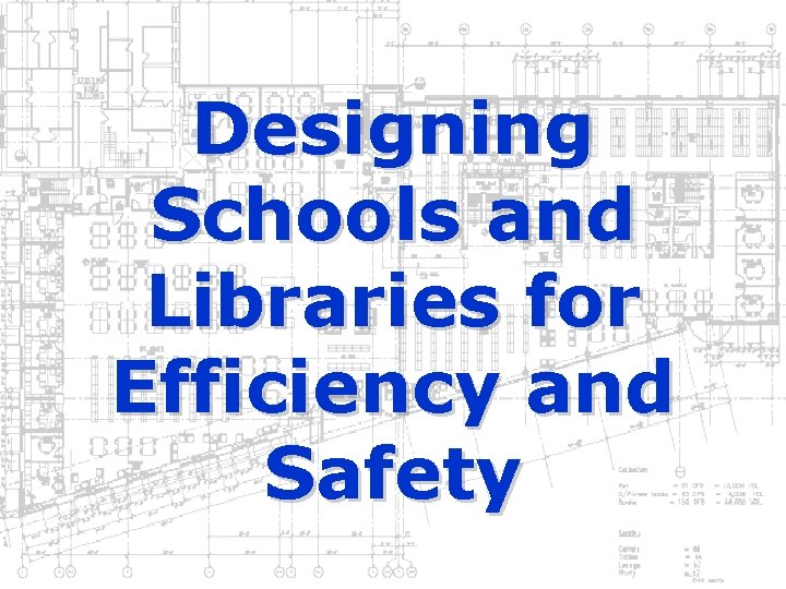 Designing Schools and Libraries for Efficiency and Safety 
