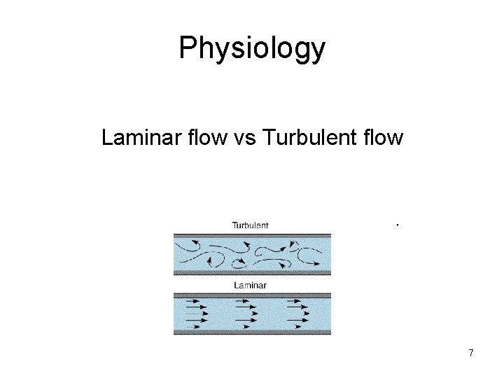 Physiology Laminar flow vs Turbulent flow ． 7 