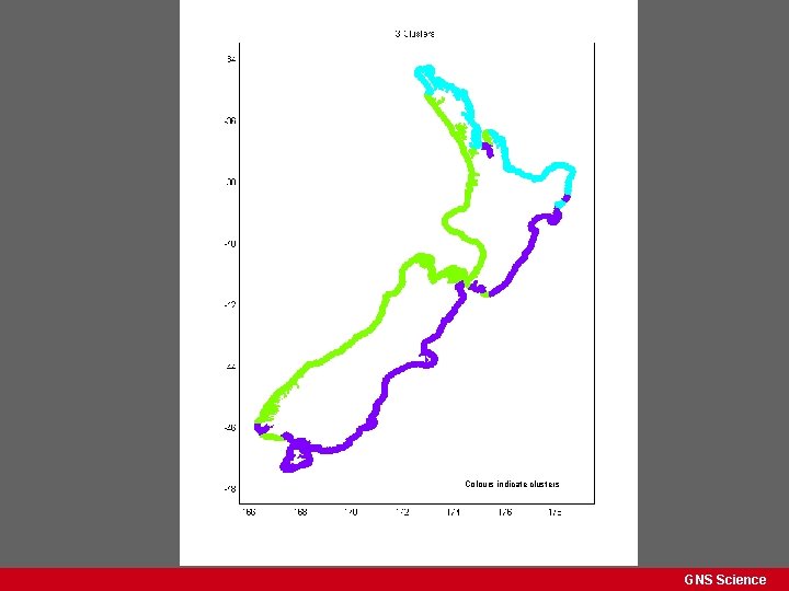 Colours indicate clusters GNS Science 