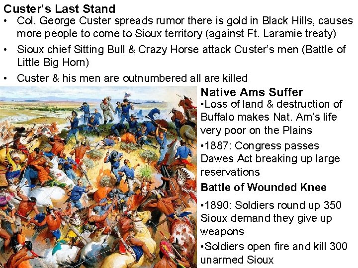 Custer’s Last Stand • Col. George Custer spreads rumor there is gold in Black