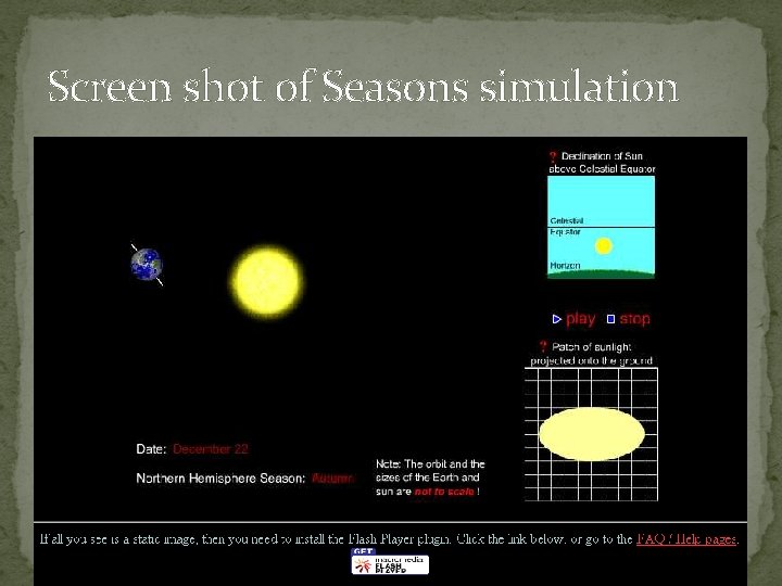 Screen shot of Seasons simulation 