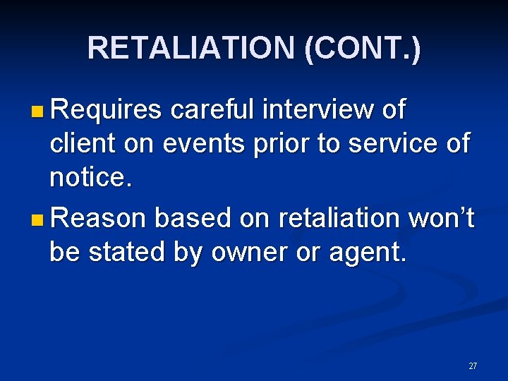 THE TENANTS GUIDE TO EVICTION DEFENSE 1 OVERVIEW