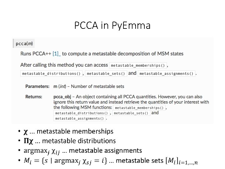 PCCA in Py. Emma • 