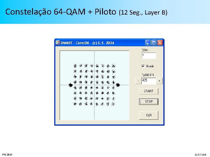 Constelação 64 -QAM + Piloto (12 Seg. , Layer B) PTC 2547 113 /