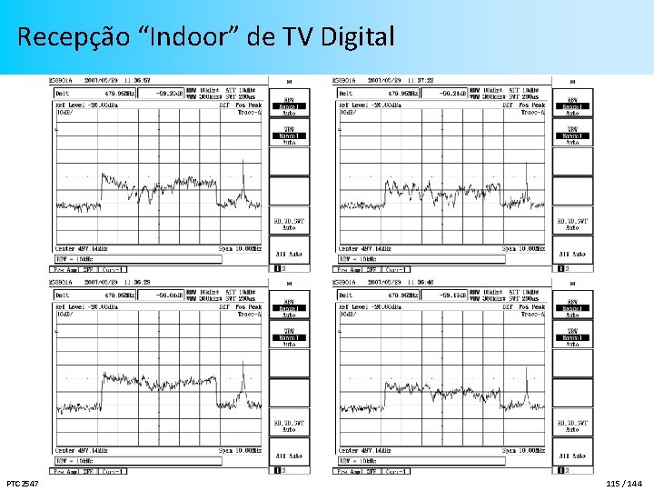 Recepção “Indoor” de TV Digital PTC 2547 115 / 144 