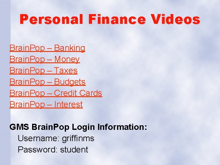 Personal Finance Videos Brain. Pop – Banking Brain. Pop – Money Brain. Pop –
