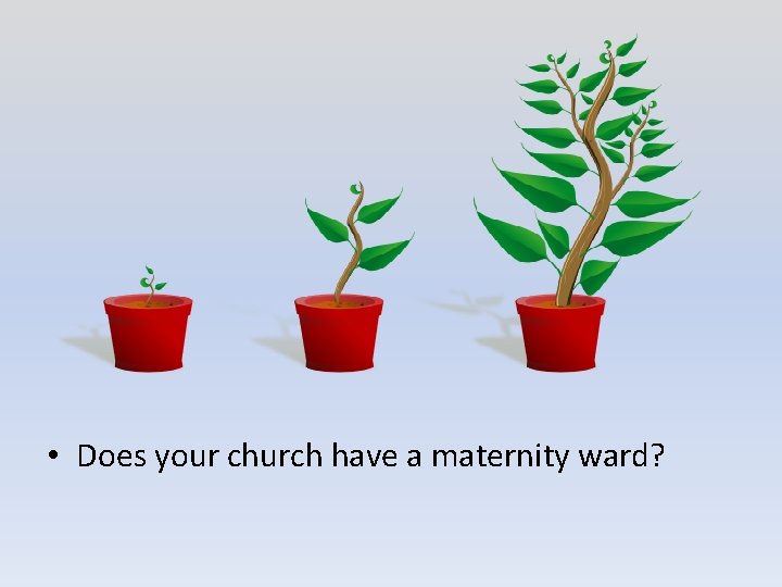  • Does your church have a maternity ward? 