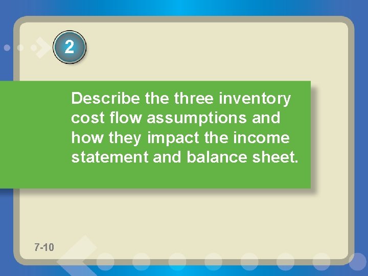 2 Describe three inventory cost flow assumptions and how they impact the income statement