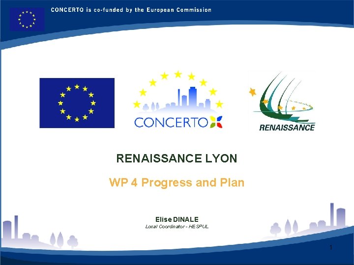 RENAISSANCE - LYON FRANCE RENAISSANCE LYON WP 4 Progress and Plan Elise DINALE Local