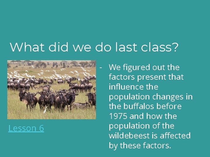 What did we do last class? Lesson 6 - We figured out the factors