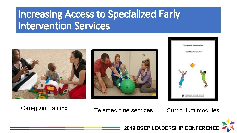 Increasing Access to Specialized Early Intervention Services Caregiver training Telemedicine services Curriculum modules 2019