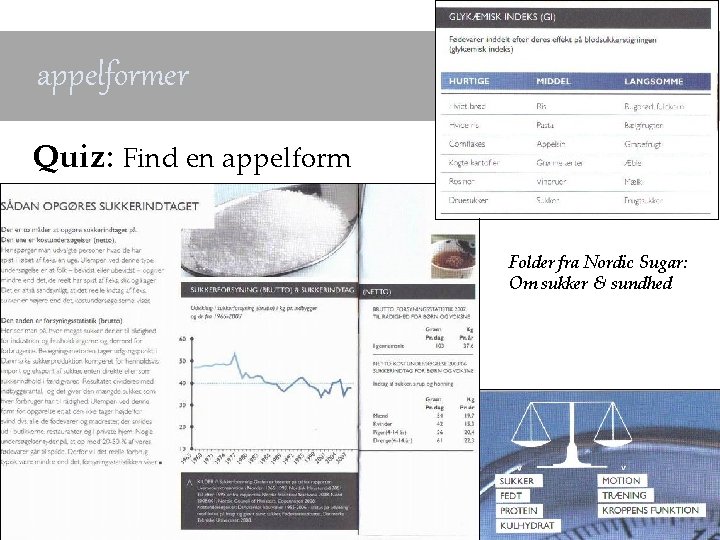 appelformer Quiz: Find en appelform Folder fra Nordic Sugar: Om sukker & sundhed 