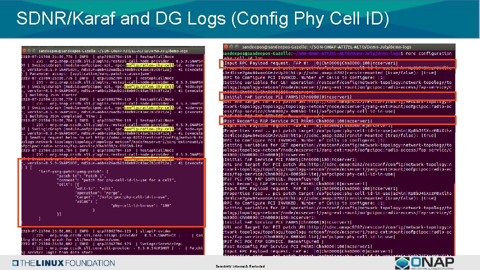 SDNR/Karaf and DG Logs (Config Phy Cell ID) Sensitivity: Internal & Restricted 