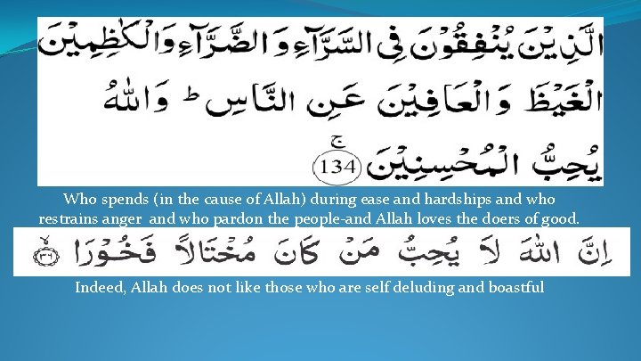 Who spends (in the cause of Allah) during ease and hardships and who restrains