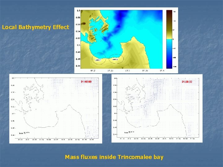 Local Bathymetry Effect Mass fluxes inside Trincomalee bay 