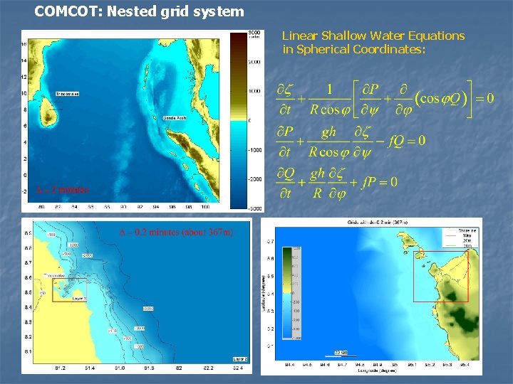 COMCOT: Nested grid system Linear Shallow Water Equations in Spherical Coordinates: 