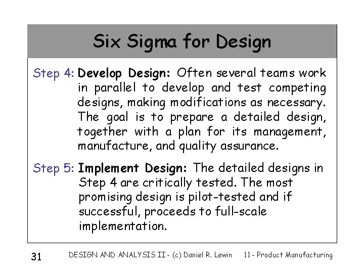054402 Design and Analysis II LECTURE 11 INTRODUCTION