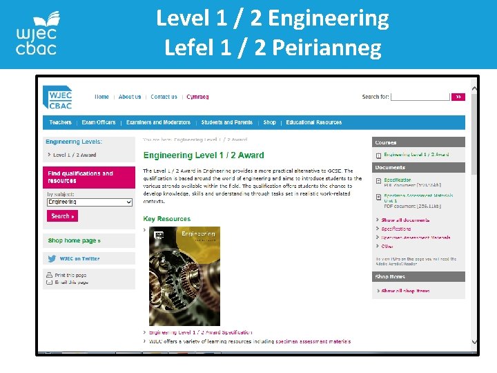 Level 1 / 2 Engineering Lefel 1 / 2 Peirianneg 