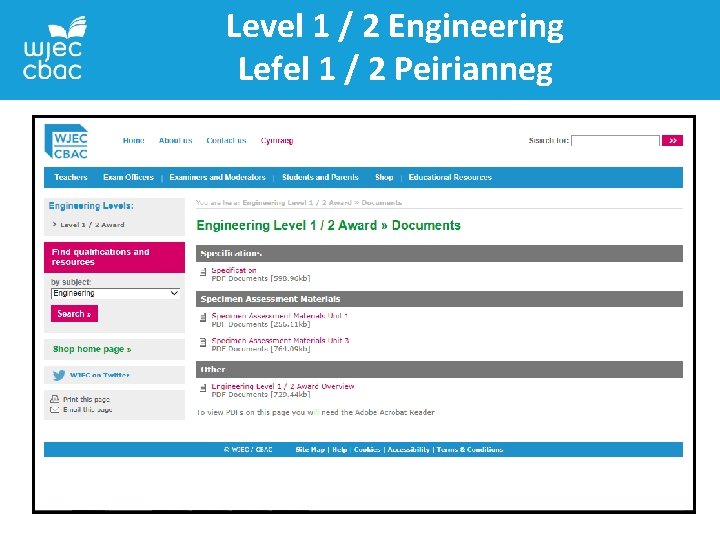 Level 1 / 2 Engineering Lefel 1 / 2 Peirianneg 