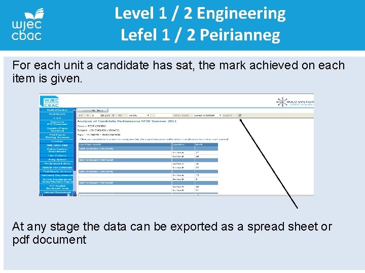 Level 1 / 2 Engineering Lefel 1 / 2 Peirianneg For each unit a