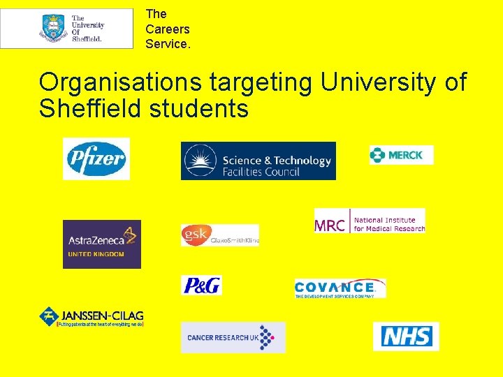 The Careers Service. Organisations targeting University of Sheffield students 