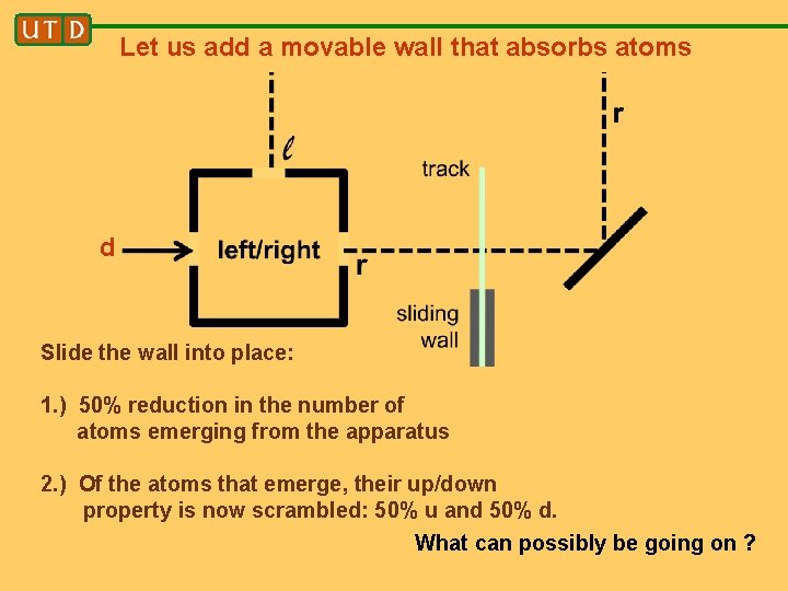 Let us add a movable wall that absorbs atoms d Slide the wall into