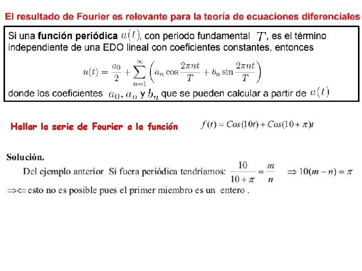 Hallar la serie de Fourier a la función 