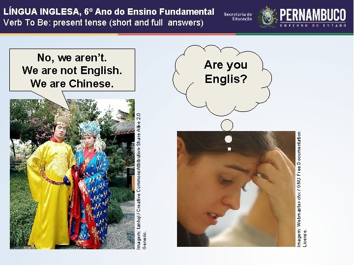 LÍNGUA INGLESA, 6º Ano do Ensino Fundamental Verb To Be: present tense (short and