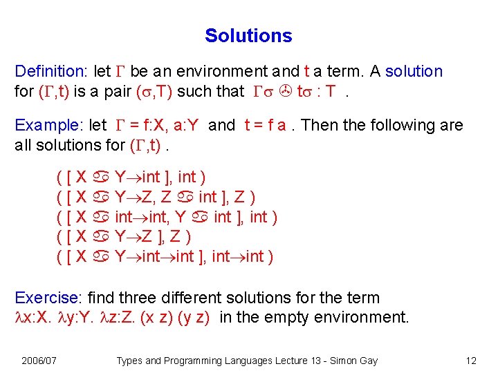 Types and Programming Languages Lecture 13 Simon Gay