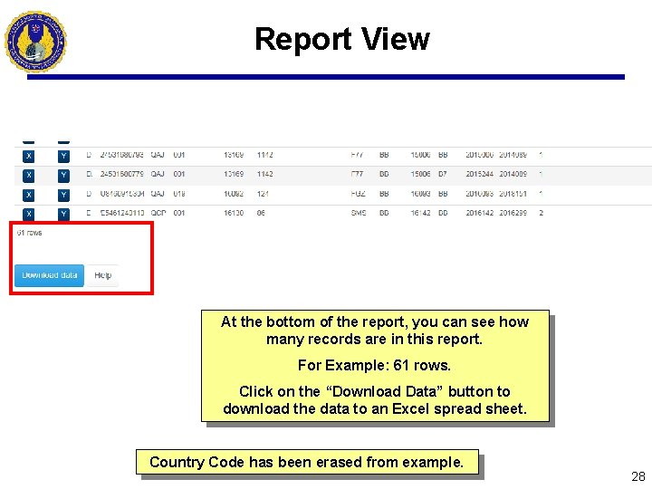 Report View At the bottom of the report, you can see how many records