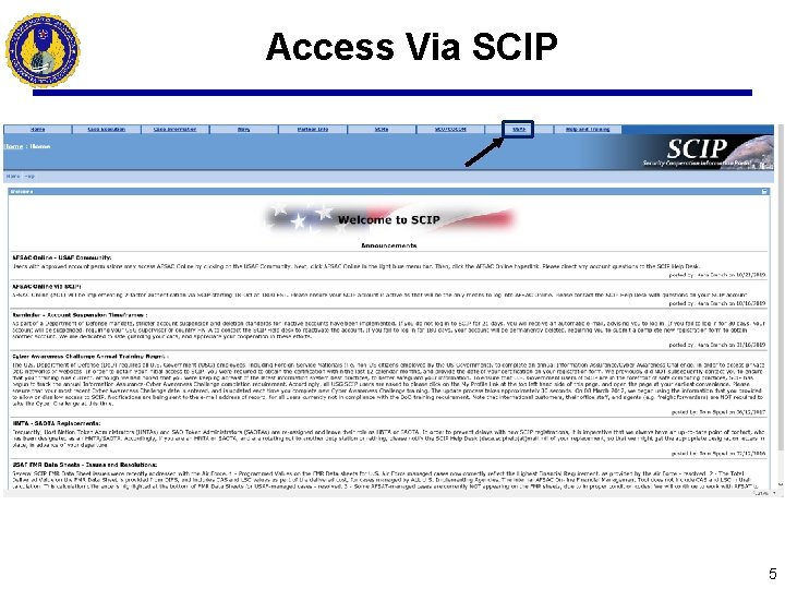 Access Via SCIP 5 