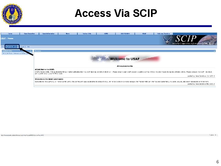 Access Via SCIP 6 