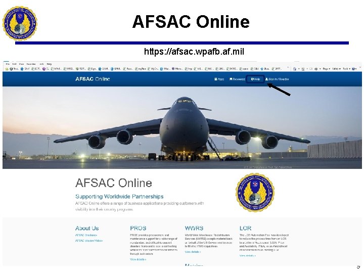 AFSAC Online https: //afsac. wpafb. af. mil 9 