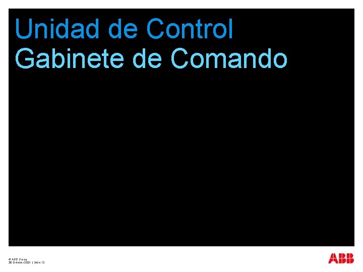 Unidad de Control Gabinete de Comando © ABB Group 26 October 2021 | Slide