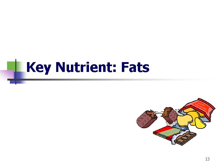 Key Nutrient: Fats 13 