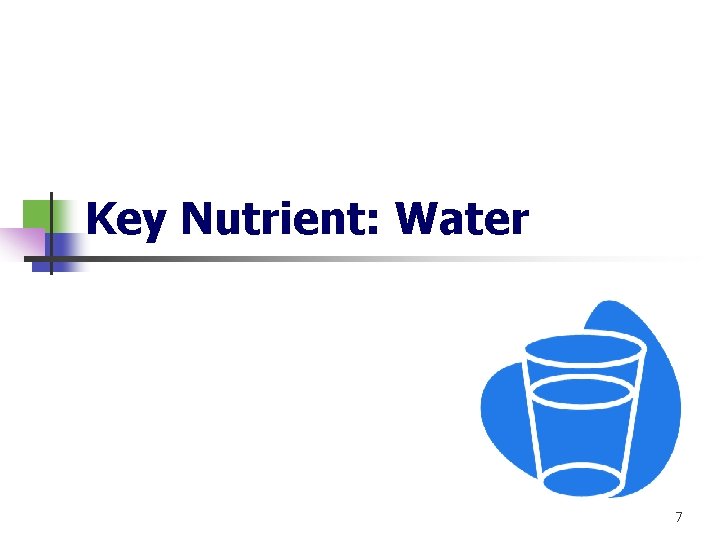 Key Nutrient: Water 7 