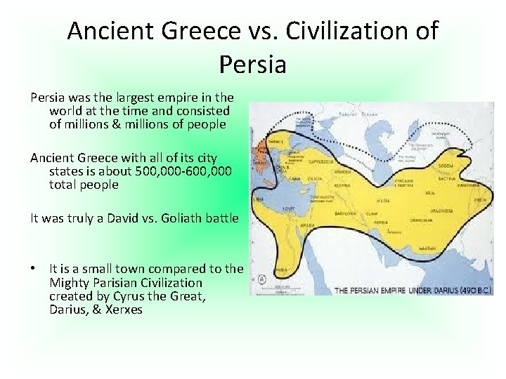 Ancient Greece vs. Civilization of Persia was the largest empire in the world at