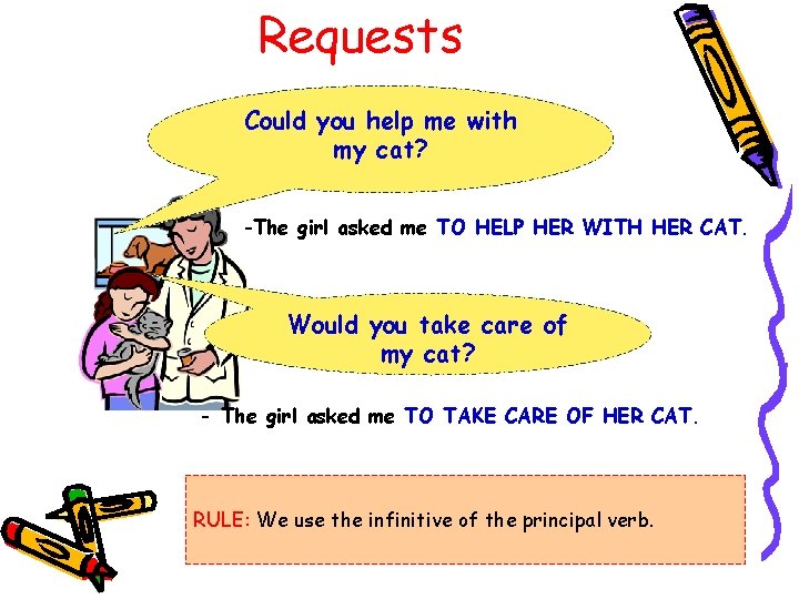 Requests Could you help me with my cat? -The girl asked me TO HELP