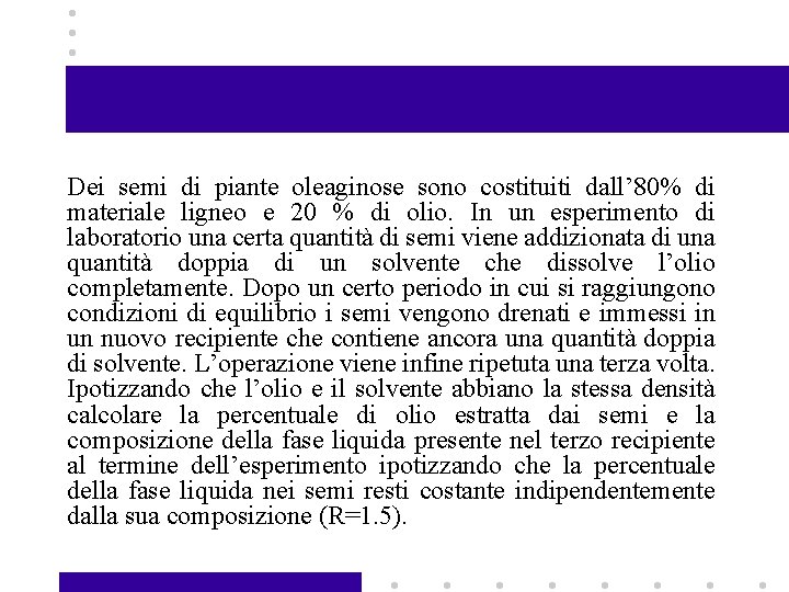 Dei semi di piante oleaginose sono costituiti dall’ 80% di materiale ligneo e 20