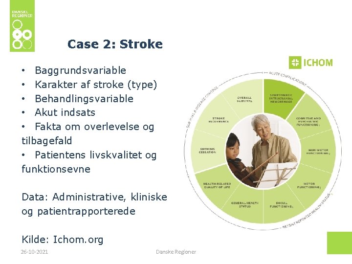 Case 2: Stroke • Baggrundsvariable • Karakter af stroke (type) • Behandlingsvariable • Akut